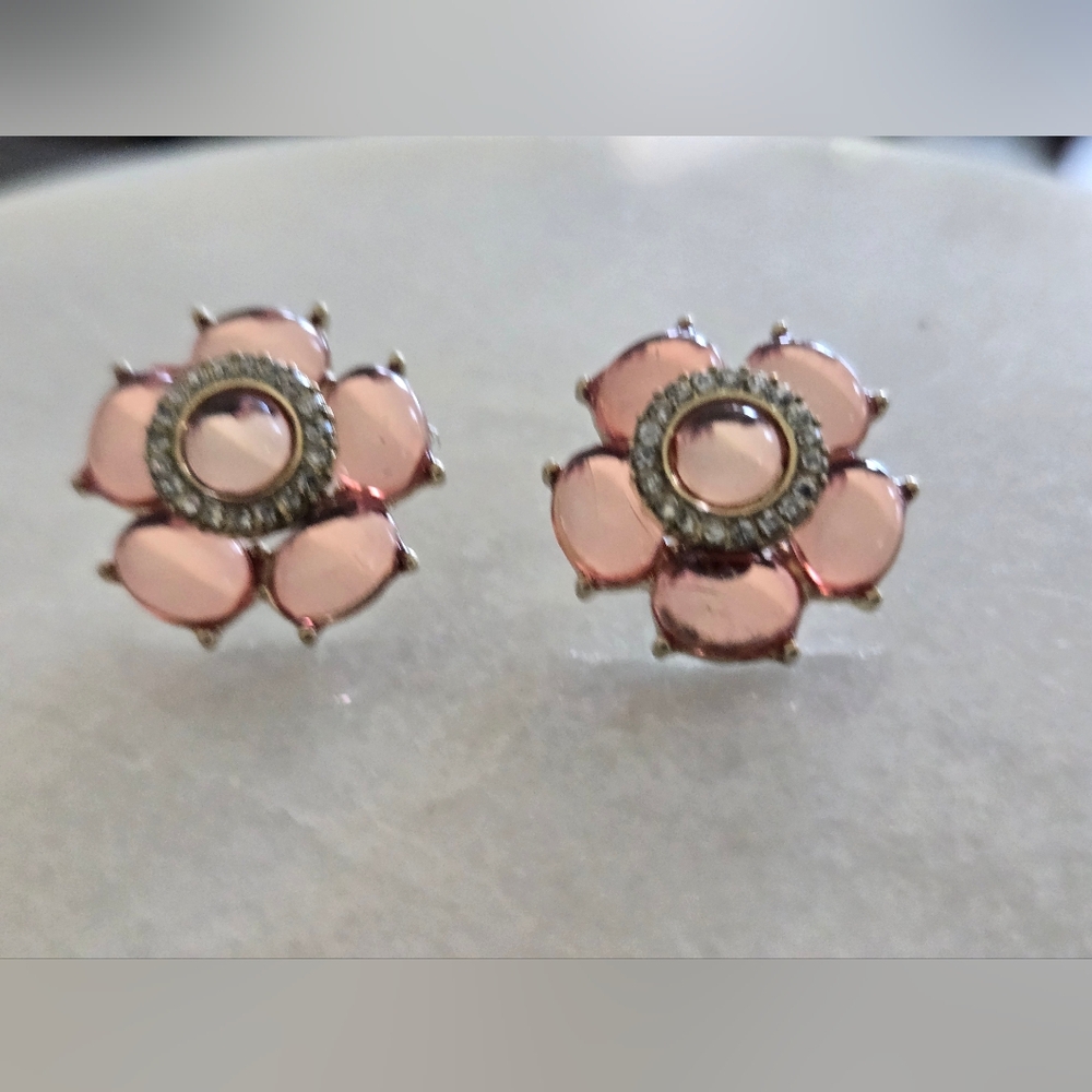 Elegant Pink Floral Earrings
